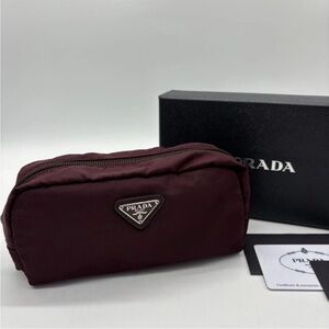 Prada Women's Burgundy Cosmetic Bag